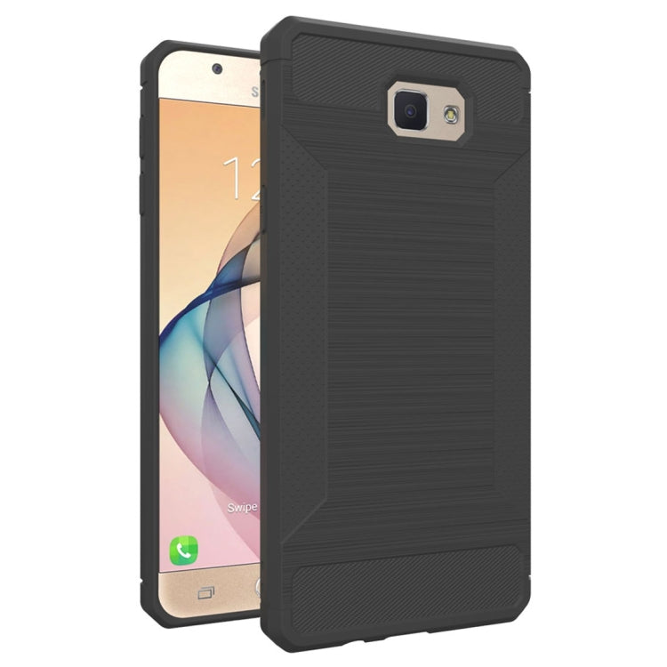 For Galaxy J7 Prime Brushed Texture TPU Anti-slip Soft Protective Case