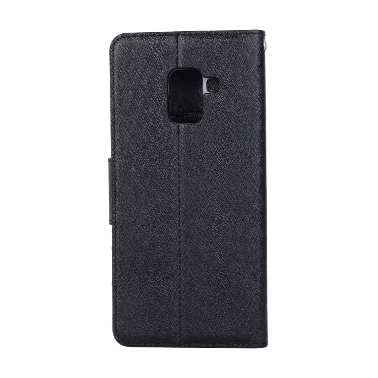 For Galaxy A8 (2018) Silk Texture Horizontal Flip Leather Case with Holder & Card slots & Wallet & Photo Frame