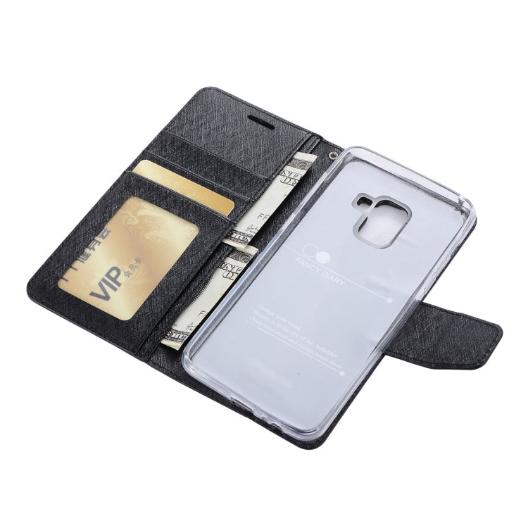 For Galaxy A8 (2018) Silk Texture Horizontal Flip Leather Case with Holder & Card slots & Wallet & Photo Frame