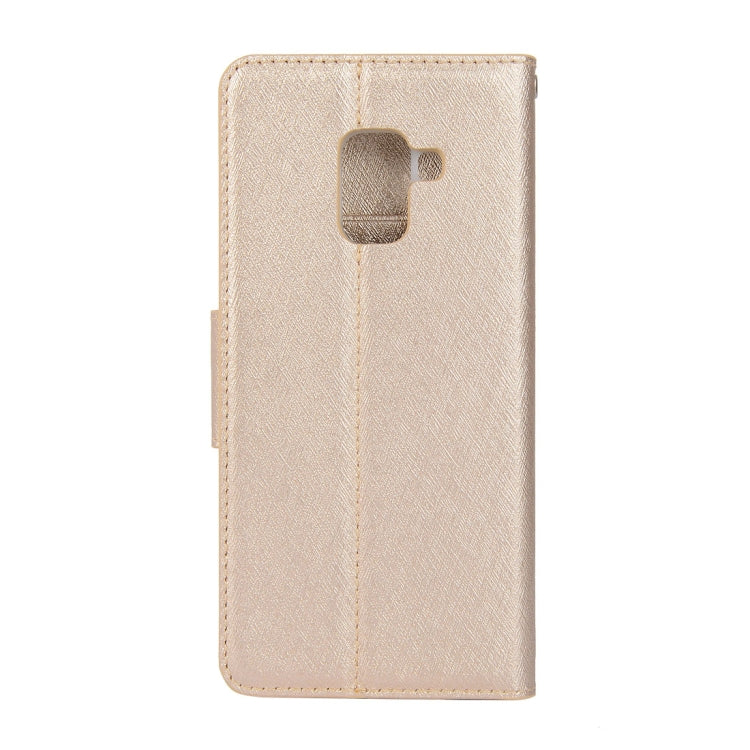 For Galaxy A8 (2018) Silk Texture Horizontal Flip Leather Case with Holder & Card slots & Wallet & Photo Frame
