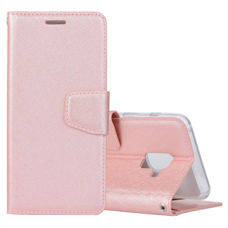 For Galaxy A8 (2018) Silk Texture Horizontal Flip Leather Case with Holder & Card slots & Wallet & Photo Frame