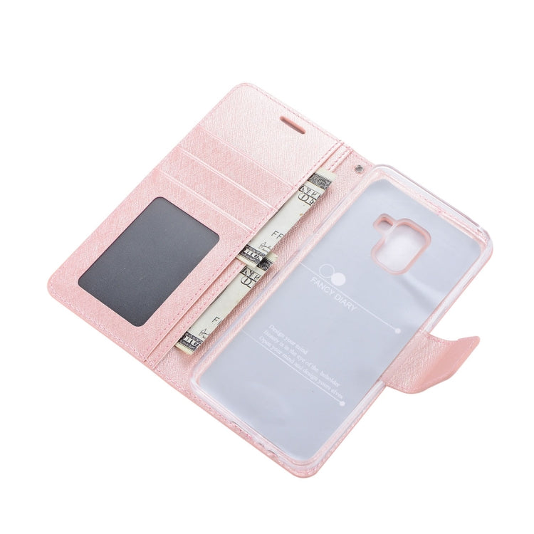 For Galaxy A8 (2018) Silk Texture Horizontal Flip Leather Case with Holder & Card slots & Wallet & Photo Frame