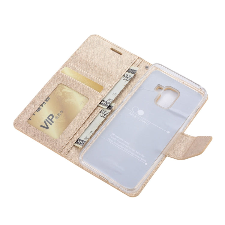 For Galaxy A8+ (2018) Silk Texture Horizontal Flip Leather Case with Holder & Card slots & Wallet & Photo Frame