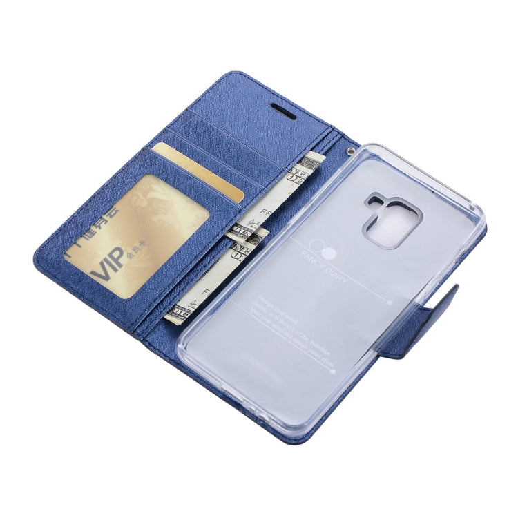 For Galaxy A8+ (2018) Silk Texture Horizontal Flip Leather Case with Holder & Card slots & Wallet & Photo Frame