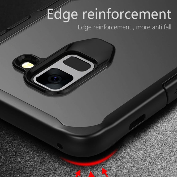 For Samsung  Galaxy A8+ (2018) Transparent PC + TPU Full Coverage Shockproof Protective Back Case (Grey)