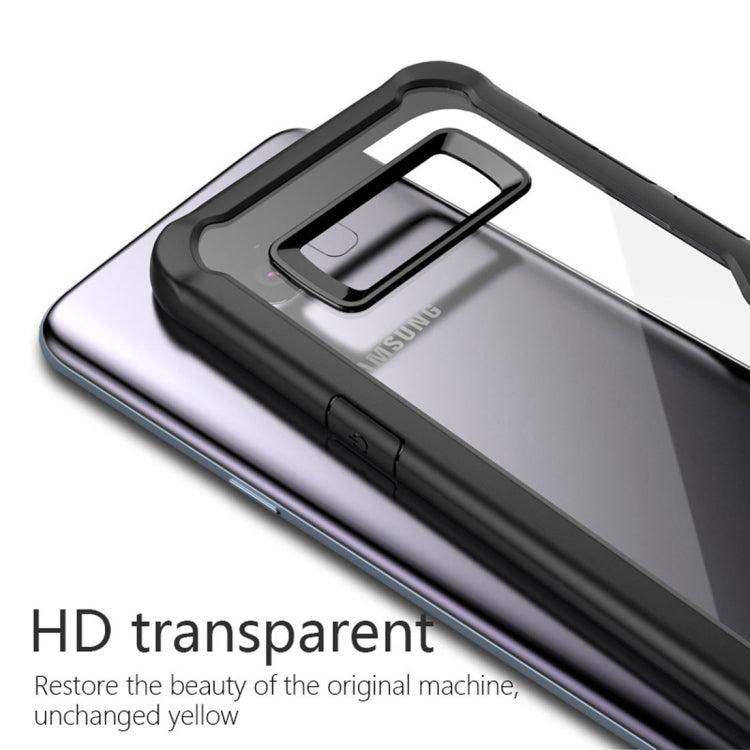 For Galaxy S8 Transparent PC + TPU Full Coverage Shockproof Protective Back Case(Black)