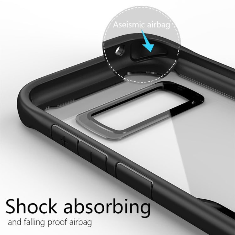 For Galaxy S8 Transparent PC + TPU Full Coverage Shockproof Protective Back Case(Black)