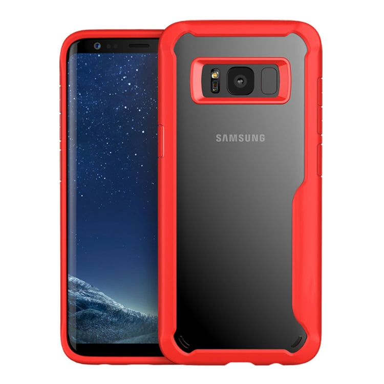 For Galaxy S8 + / G955 Transparent PC + TPU Full Coverage Shockproof Protective Back Case (Red)