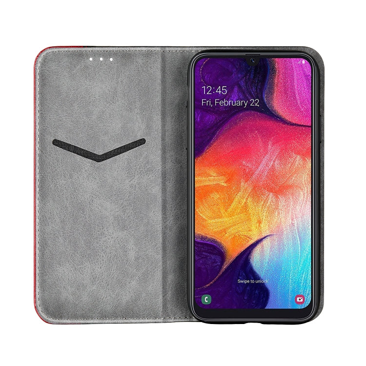 Business Solid Color Stitching Horizontal Flip Leather Case for Galaxy A20 & 30, with Holder & Card Slots & Wallet & Lanyard