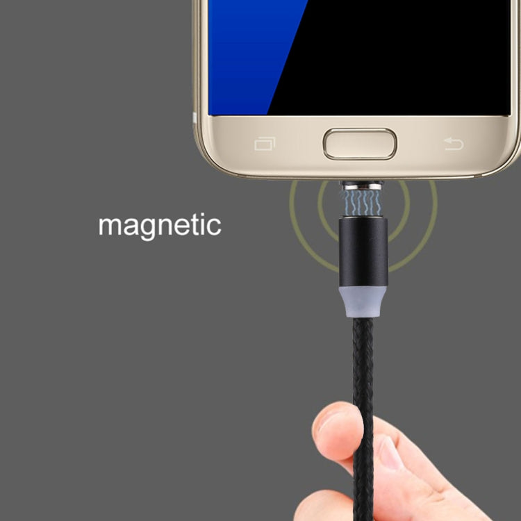 1m Weave Line USB to Micro USB Magnetic Charging Cable, For Samsung / Huawei / Xiaomi / Meizu / LG / HTC and Other Smartphones(Black)