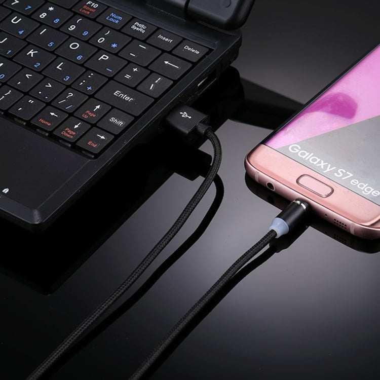1m Weave Line USB to Micro USB Magnetic Charging Cable, For Samsung / Huawei / Xiaomi / Meizu / LG / HTC and Other Smartphones(Black)