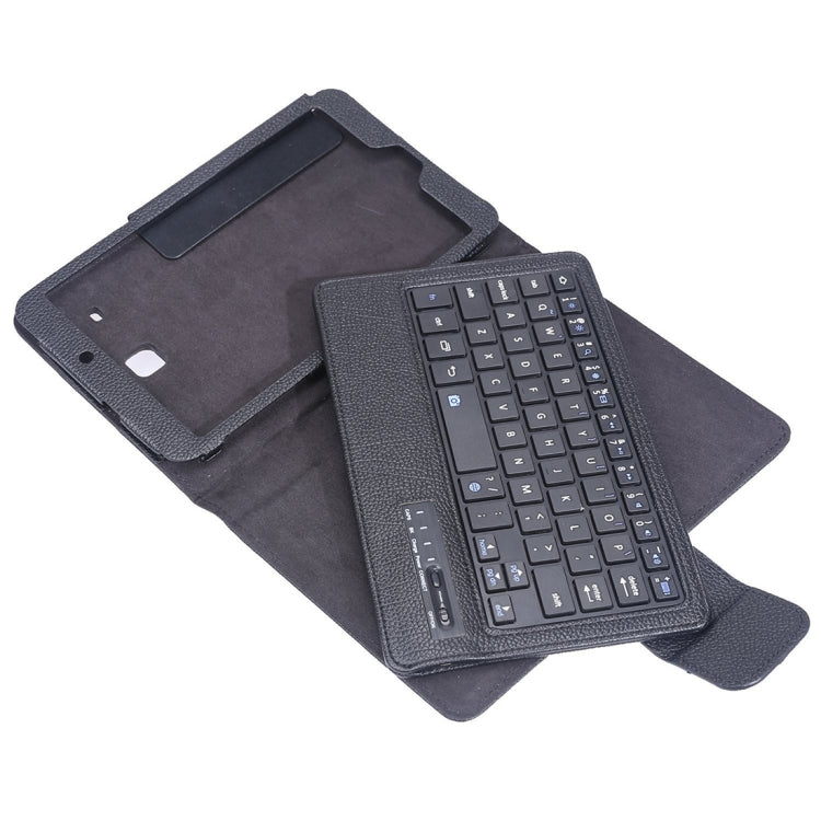 T377 For Galaxy Tab E 8.0 T377 Detachable Plastic Bluetooth Keyboard + Litchi Texture PU Leather Tablet Case with Holder