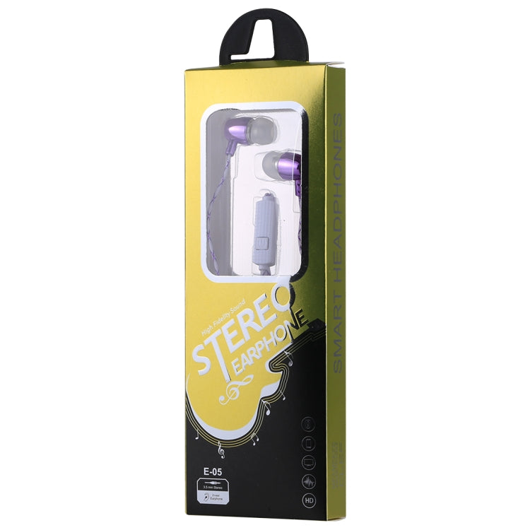 E-05 Bass Stereo Sound Generally In-ear Wire Control Earphone, For iPhone, iPad, Galaxy, Huawei, Xiaomi, LG, HTC and Other Smartphones