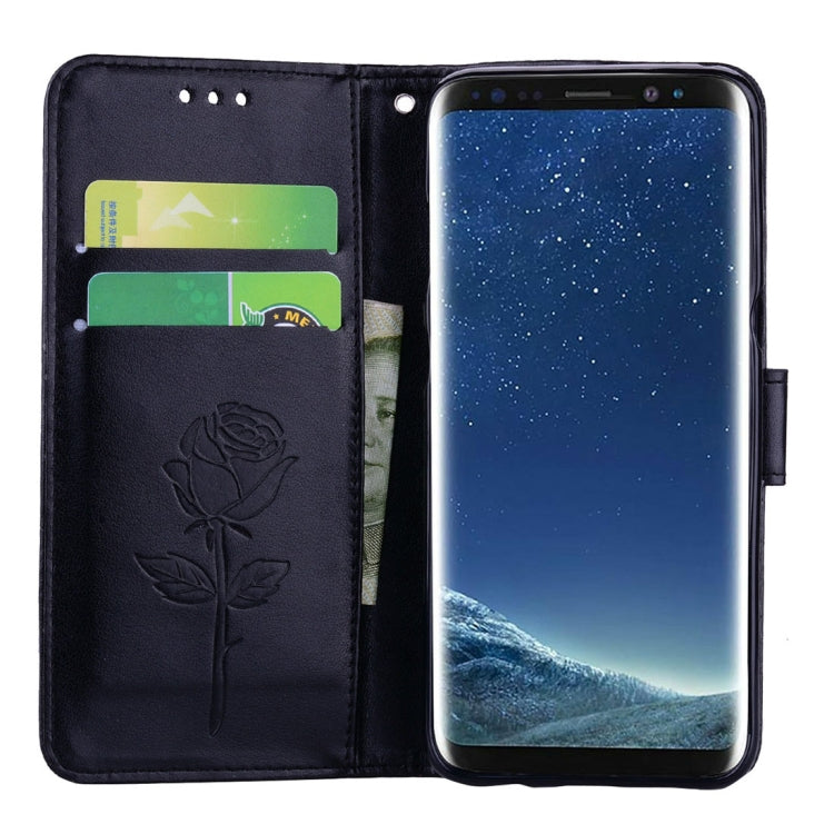 For Galaxy S8 Roses Pressed Flower Pattern Horizontal Flip Leather Case with Holder & Card Slots & Wallet