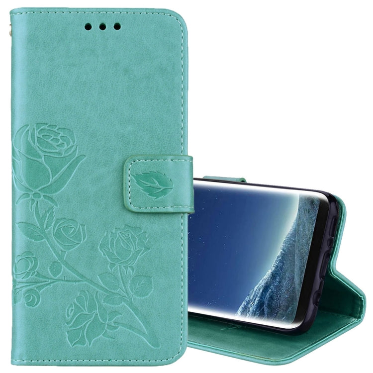 For Galaxy S8 Roses Pressed Flower Pattern Horizontal Flip Leather Case with Holder & Card Slots & Wallet