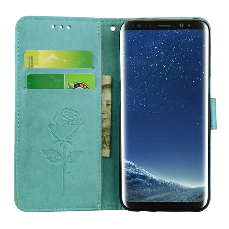 For Galaxy S8 Roses Pressed Flower Pattern Horizontal Flip Leather Case with Holder & Card Slots & Wallet