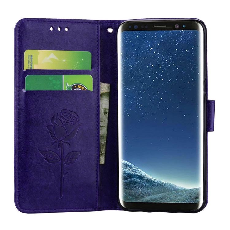 For Galaxy S8 Roses Pressed Flower Pattern Horizontal Flip Leather Case with Holder & Card Slots & Wallet