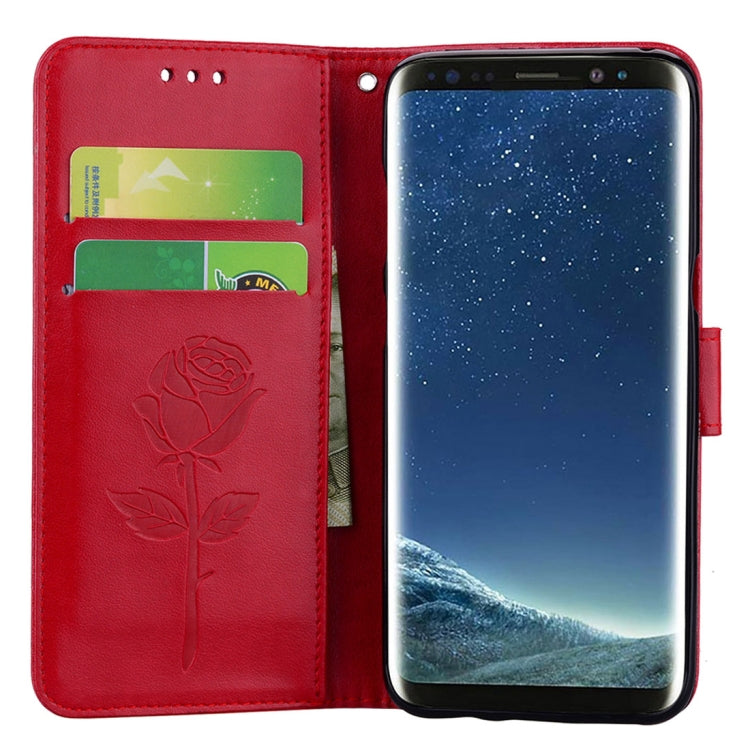 For Galaxy S8 Roses Pressed Flower Pattern Horizontal Flip Leather Case with Holder & Card Slots & Wallet