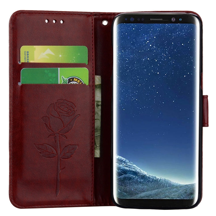 For Galaxy S8 Roses Pressed Flower Pattern Horizontal Flip Leather Case with Holder & Card Slots & Wallet