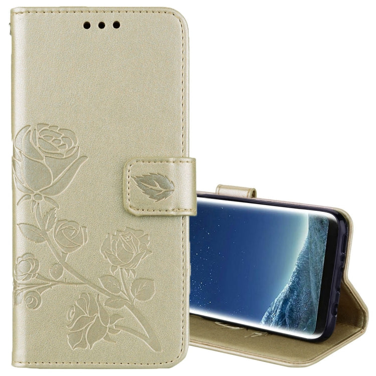 For Galaxy S8 + / G955 Roses Pressed Flower Pattern Horizontal Flip Leather Case with Holder & Card Slots & Wallet