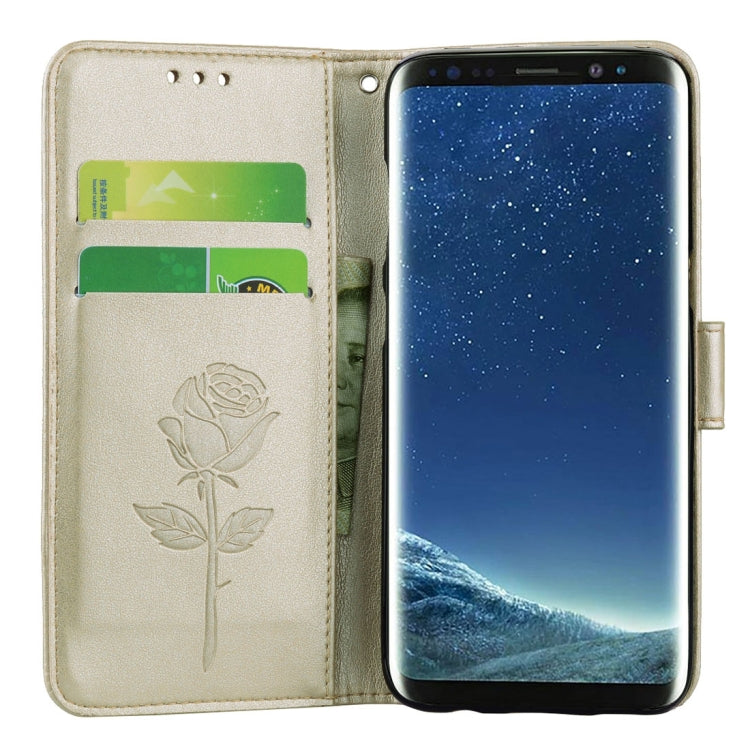 For Galaxy S8 + / G955 Roses Pressed Flower Pattern Horizontal Flip Leather Case with Holder & Card Slots & Wallet