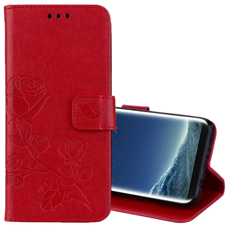 For Galaxy S8 + / G955 Roses Pressed Flower Pattern Horizontal Flip Leather Case with Holder & Card Slots & Wallet