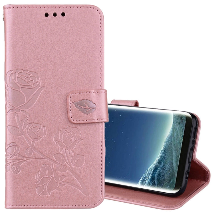 For Galaxy S8 + / G955 Roses Pressed Flower Pattern Horizontal Flip Leather Case with Holder & Card Slots & Wallet