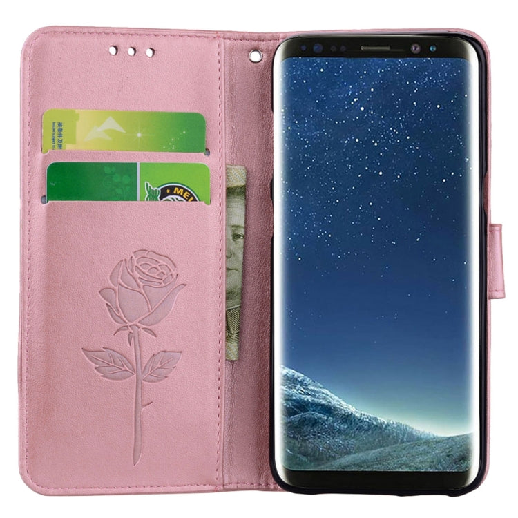 For Galaxy S8 + / G955 Roses Pressed Flower Pattern Horizontal Flip Leather Case with Holder & Card Slots & Wallet