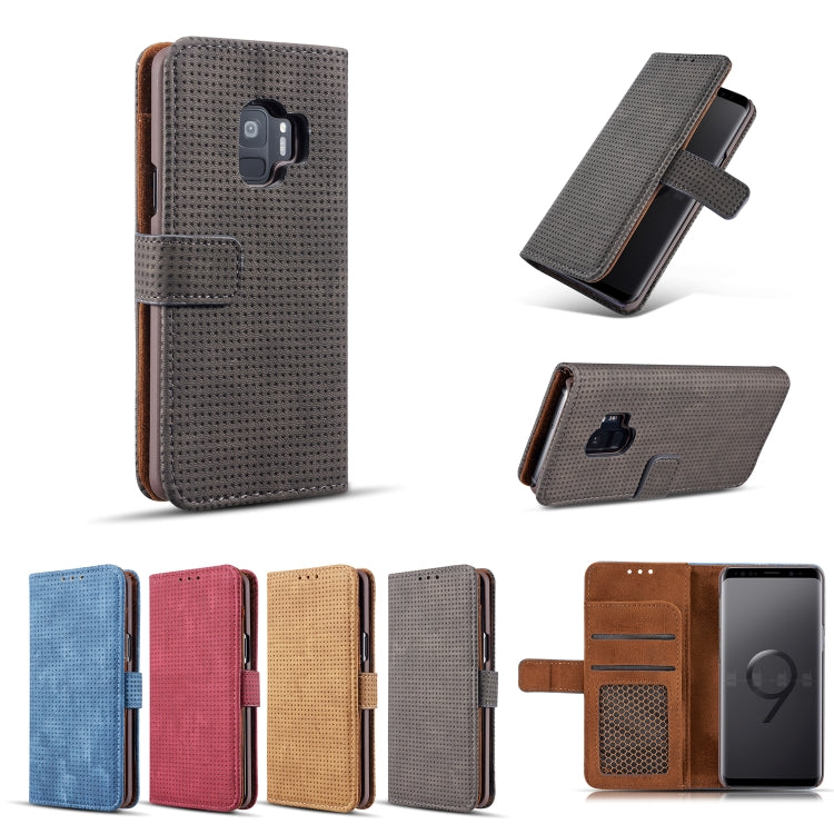 Mesh Breathable Horizontal Flip Leather Case for Galaxy S9 Plus, with Card Slot & Holder & Wallet