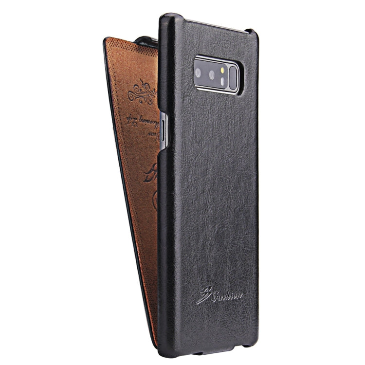 Fierre Shann Retro Oil Wax Texture Vertical Flip PU Leather Case for Galaxy Note 8