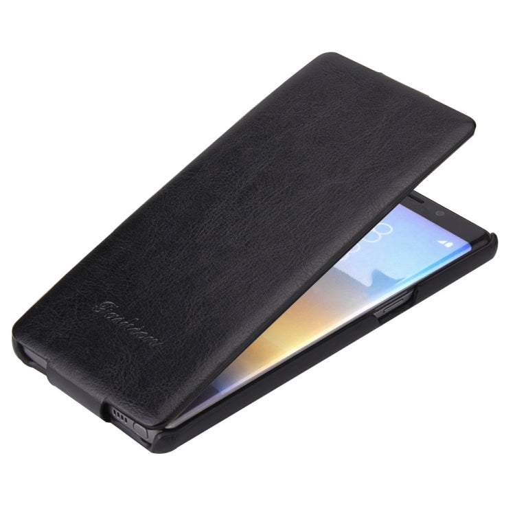 Fierre Shann Retro Oil Wax Texture Vertical Flip PU Leather Case for Galaxy Note 8
