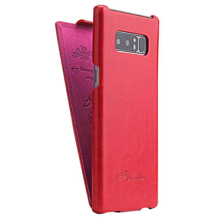 Fierre Shann Retro Oil Wax Texture Vertical Flip PU Leather Case for Galaxy Note 8