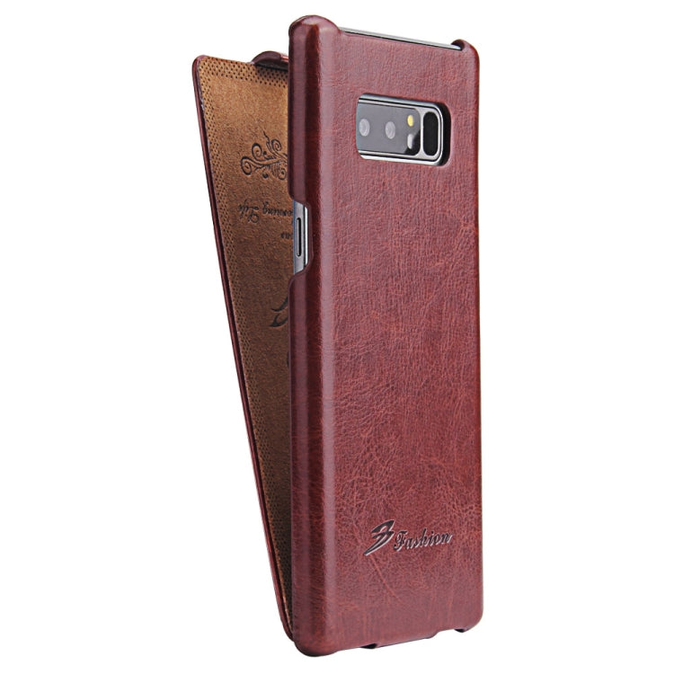 Fierre Shann Retro Oil Wax Texture Vertical Flip PU Leather Case for Galaxy Note 8