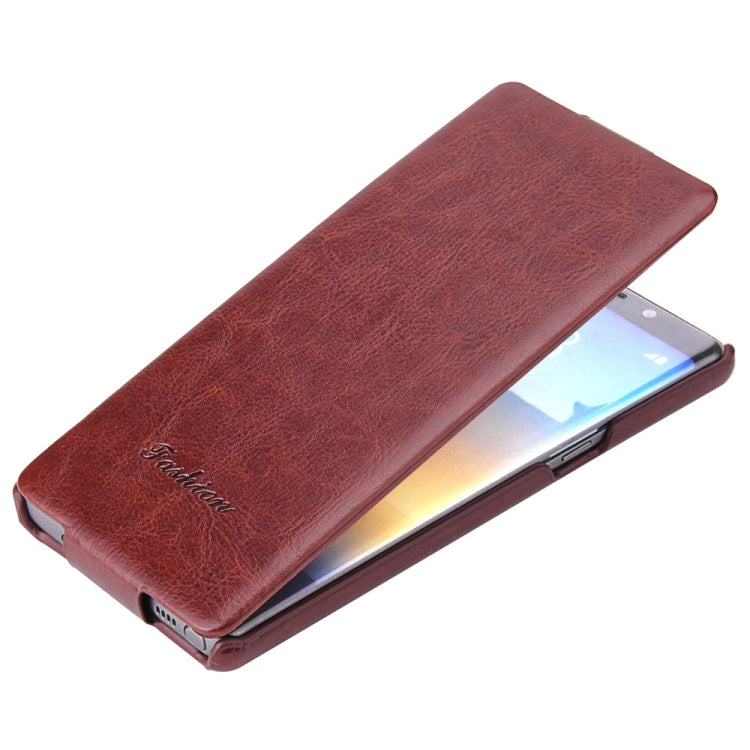 Fierre Shann Retro Oil Wax Texture Vertical Flip PU Leather Case for Galaxy Note 8