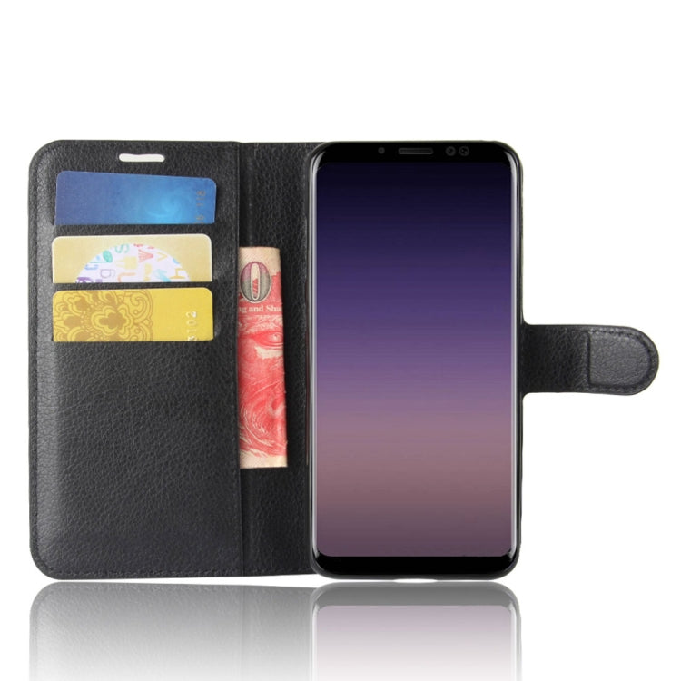 For Galaxy A8 (2018) Litchi Texture Horizontal Flip Leather Case with Holder & Card Slots & Wallet