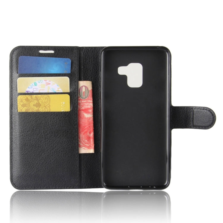 For Galaxy A8 (2018) Litchi Texture Horizontal Flip Leather Case with Holder & Card Slots & Wallet