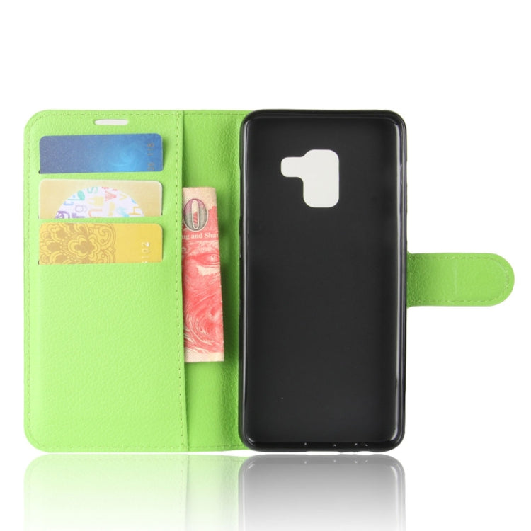 For Galaxy A8 (2018) Litchi Texture Horizontal Flip Leather Case with Holder & Card Slots & Wallet
