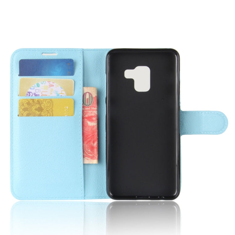 For Galaxy A8 (2018) Litchi Texture Horizontal Flip Leather Case with Holder & Card Slots & Wallet