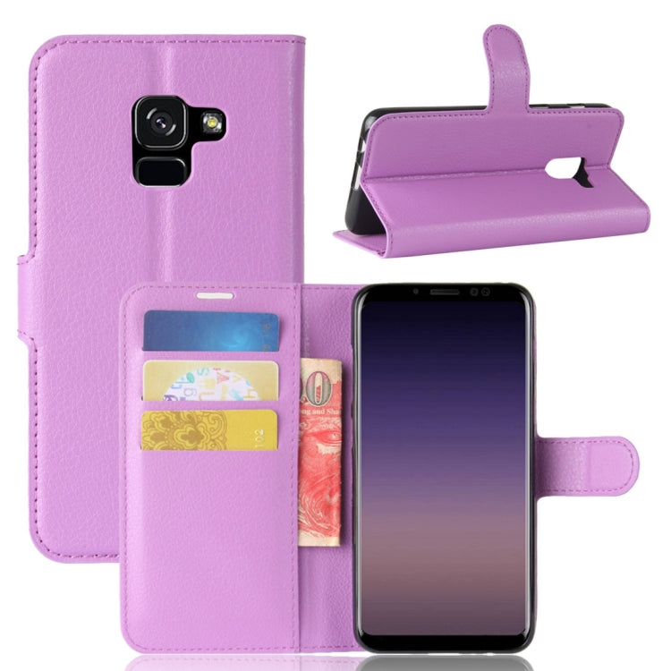 For Galaxy A8 (2018) Litchi Texture Horizontal Flip Leather Case with Holder & Card Slots & Wallet