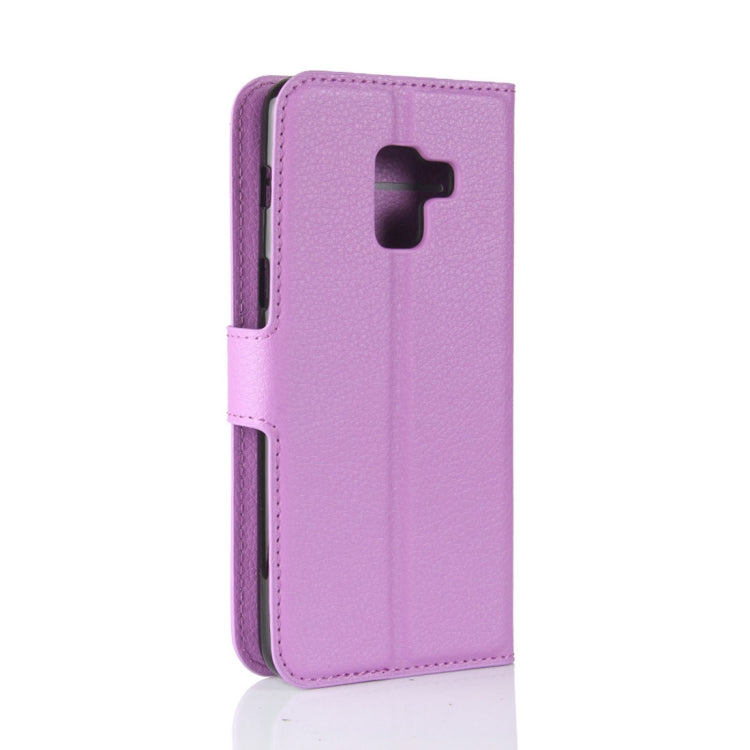 For Galaxy A8 (2018) Litchi Texture Horizontal Flip Leather Case with Holder & Card Slots & Wallet