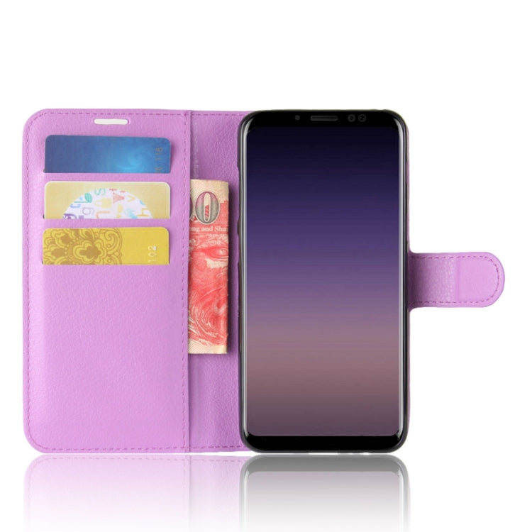 For Galaxy A8 (2018) Litchi Texture Horizontal Flip Leather Case with Holder & Card Slots & Wallet