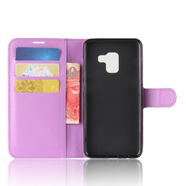 For Galaxy A8 (2018) Litchi Texture Horizontal Flip Leather Case with Holder & Card Slots & Wallet