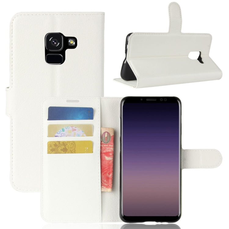 For Galaxy A8 (2018) Litchi Texture Horizontal Flip Leather Case with Holder & Card Slots & Wallet