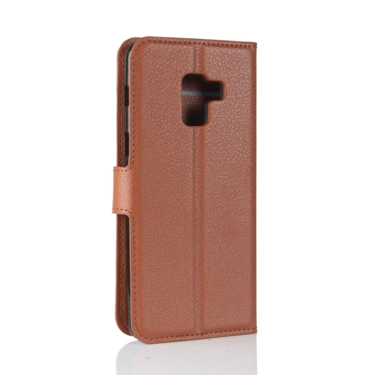 For Galaxy A8 (2018) Litchi Texture Horizontal Flip Leather Case with Holder & Card Slots & Wallet