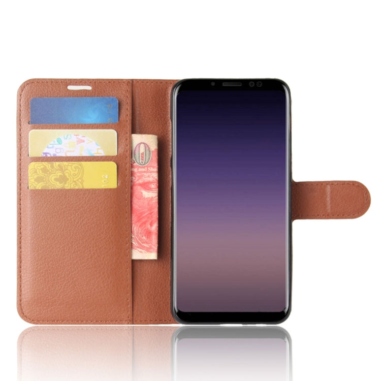 For Galaxy A8 (2018) Litchi Texture Horizontal Flip Leather Case with Holder & Card Slots & Wallet