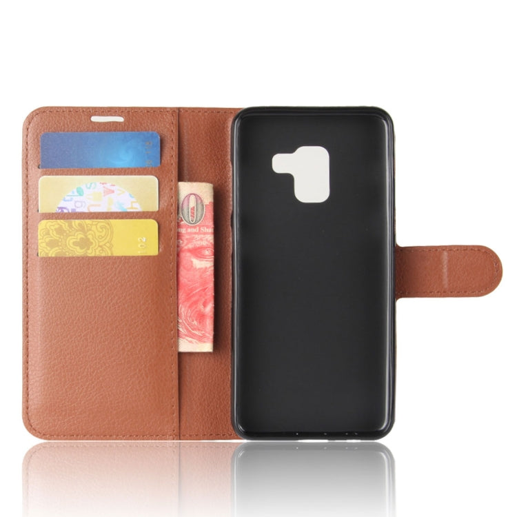 For Galaxy A8 (2018) Litchi Texture Horizontal Flip Leather Case with Holder & Card Slots & Wallet