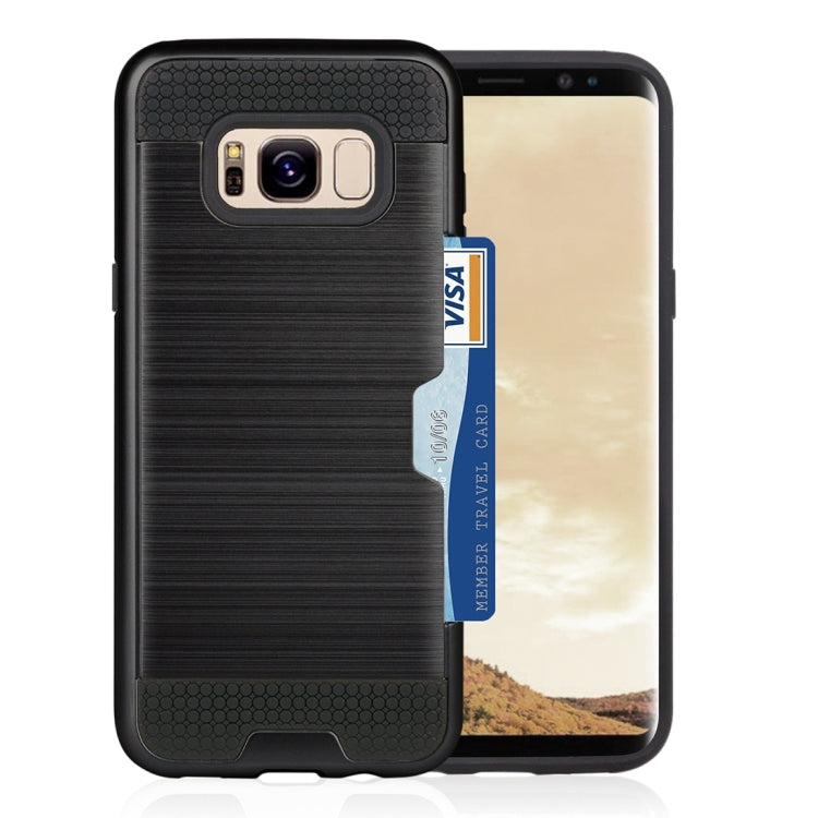 For Galaxy S8 + / G955 with credit card slot holder TPU+PC mobile phone covers