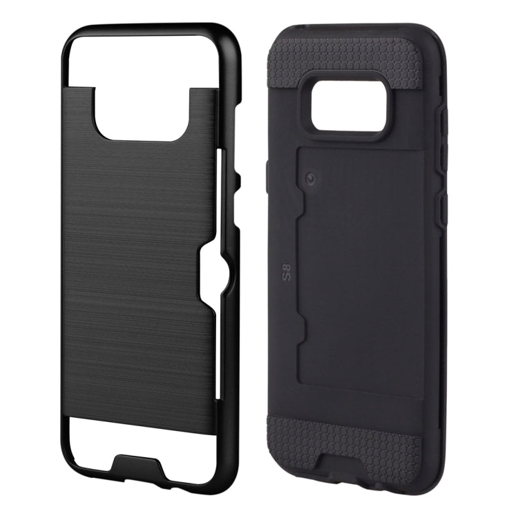 For Galaxy S8 + / G955 with credit card slot holder TPU+PC mobile phone covers