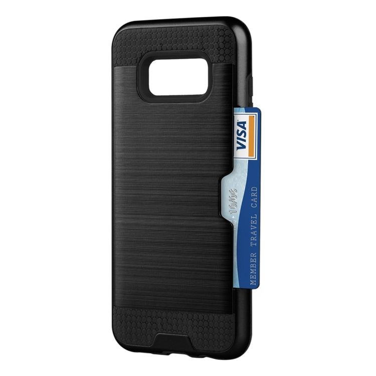 For Galaxy S8 + / G955 with credit card slot holder TPU+PC mobile phone covers