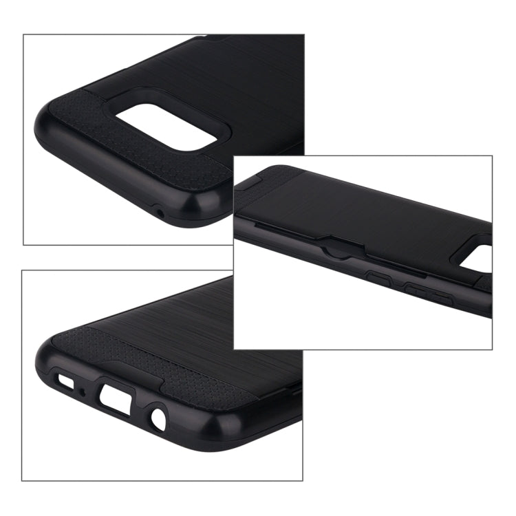 For Galaxy S8 + / G955 with credit card slot holder TPU+PC mobile phone covers